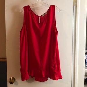Red dress chiffon tank